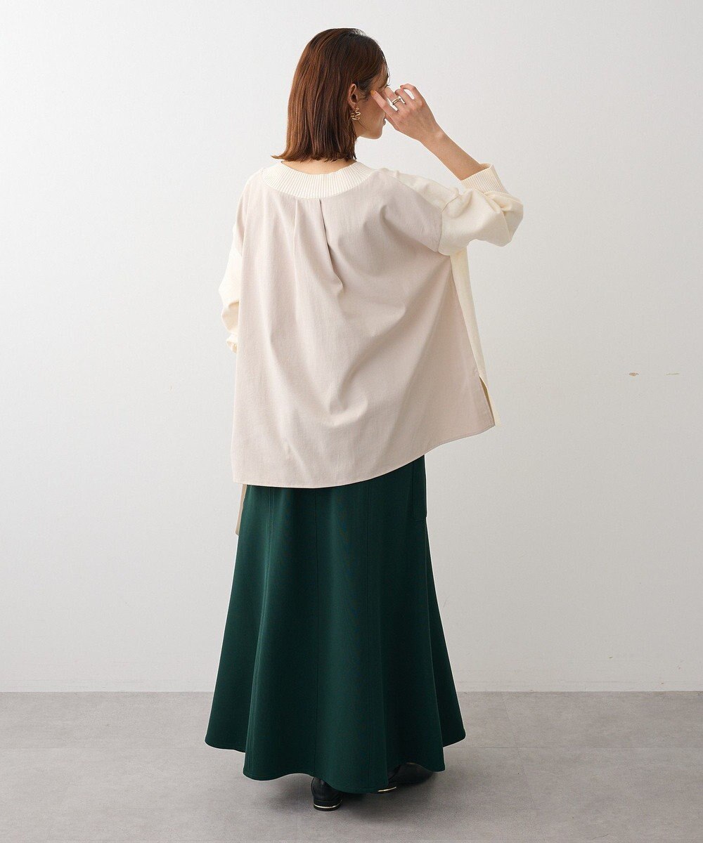 Green Parks 異素材切替ニットチュニック 