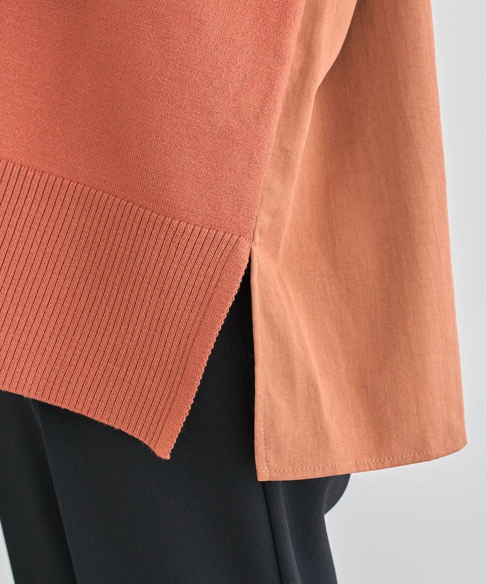 Green Parks 異素材切替ニットチュニック 