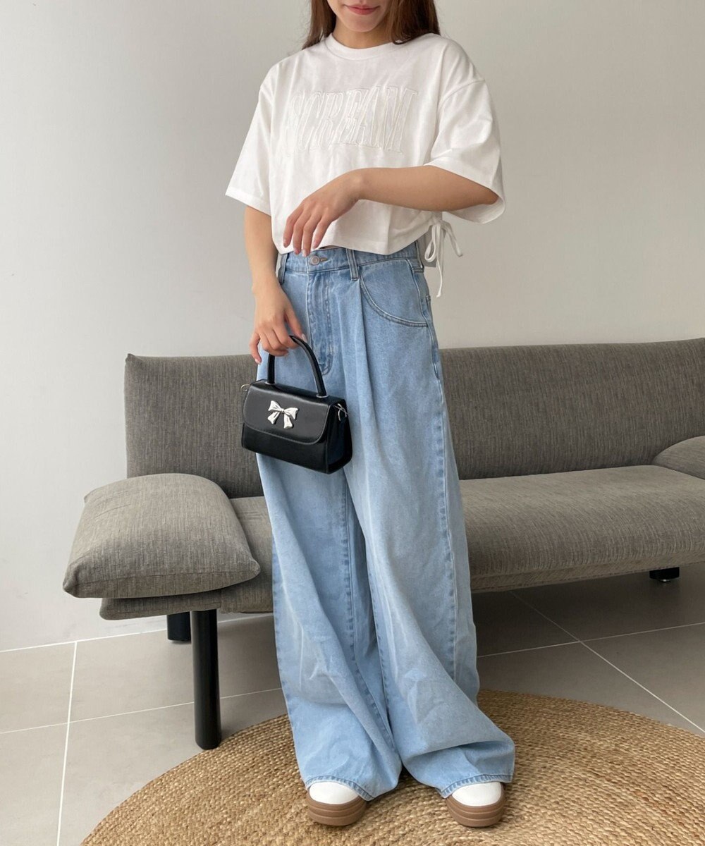 WEGO ロゴレースドロストショートT 