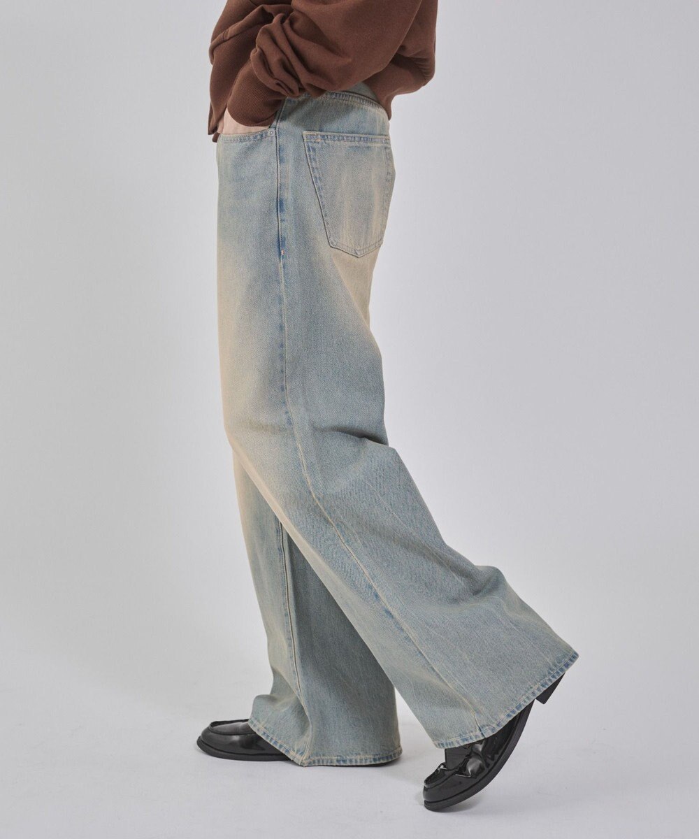 WEGO 【ユニセックス着用ITEM/ウエスト調整可】フレアデニムパンツ 