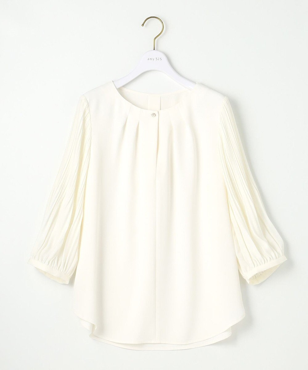 ANY SIS S 【洗える】プリーツスリーブ ブラウス 