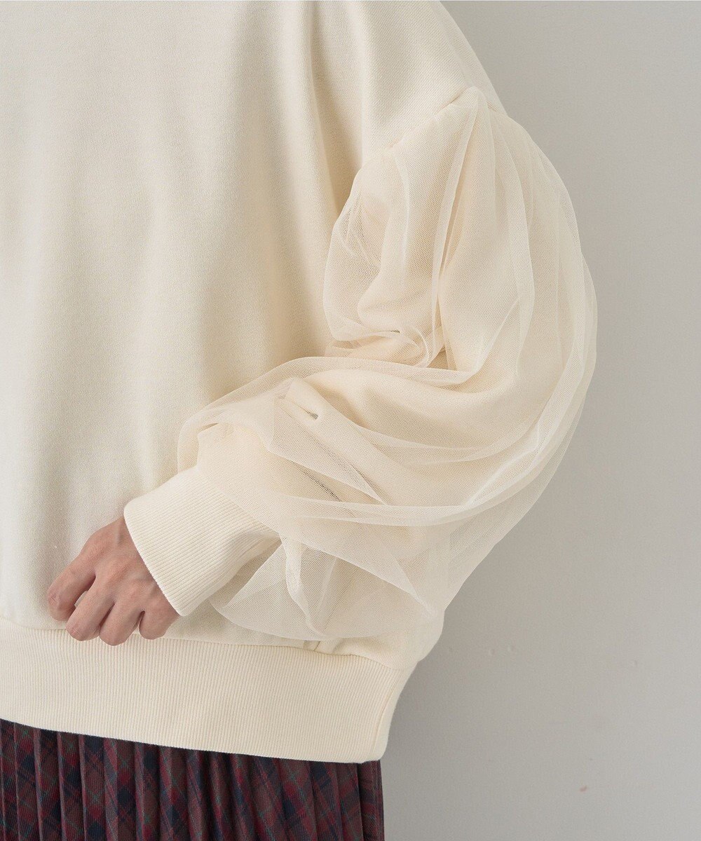 earth music&ecology チュールスリーブスウェット 