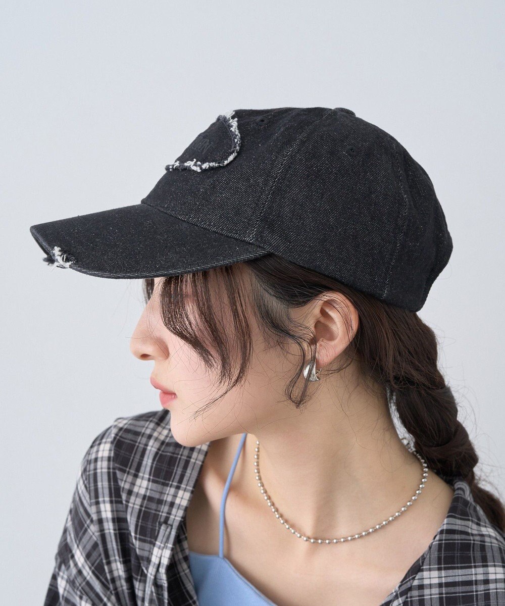 earth music&ecology ダメージロゴキャップ 