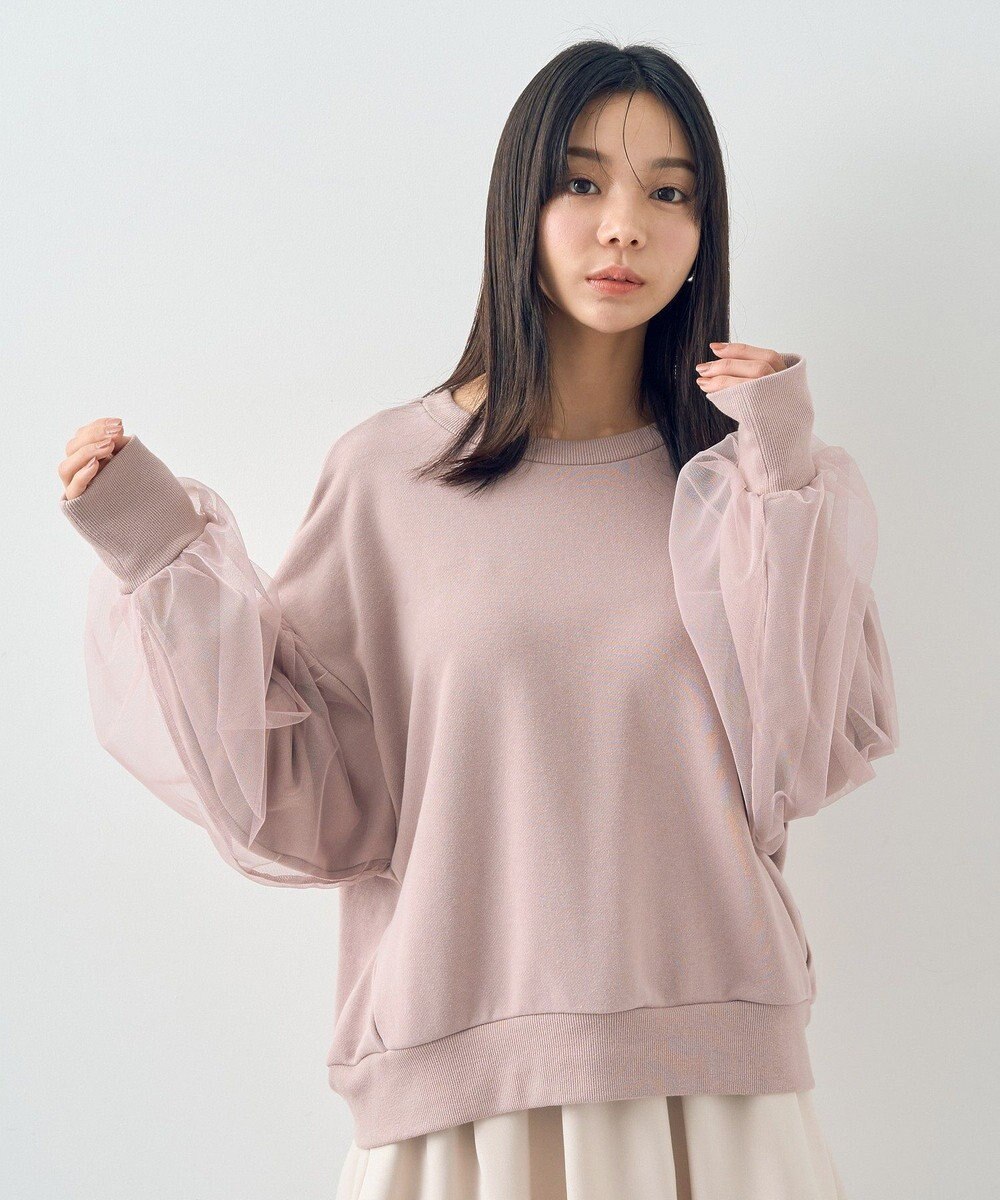 earth music&ecology チュールスリーブスウェット 