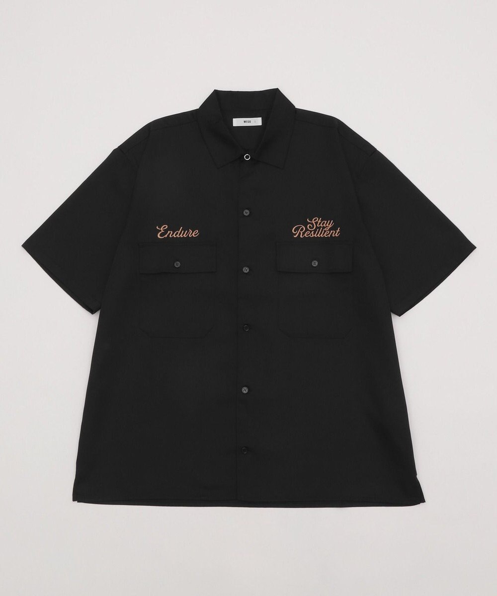 WEGO 【ユニセックス着用ITEM】刺繍ロゴツイルワークシャツ 