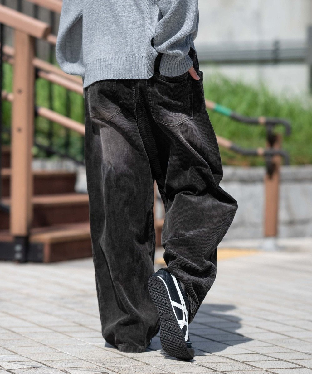 WEGO イージー3Dバレルレッグコーデュロイパンツ 