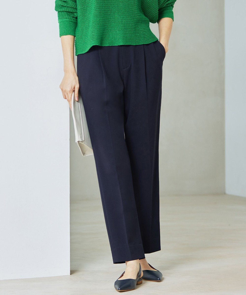 自由区 ライトフィールジャージータックテーパード パンツ 