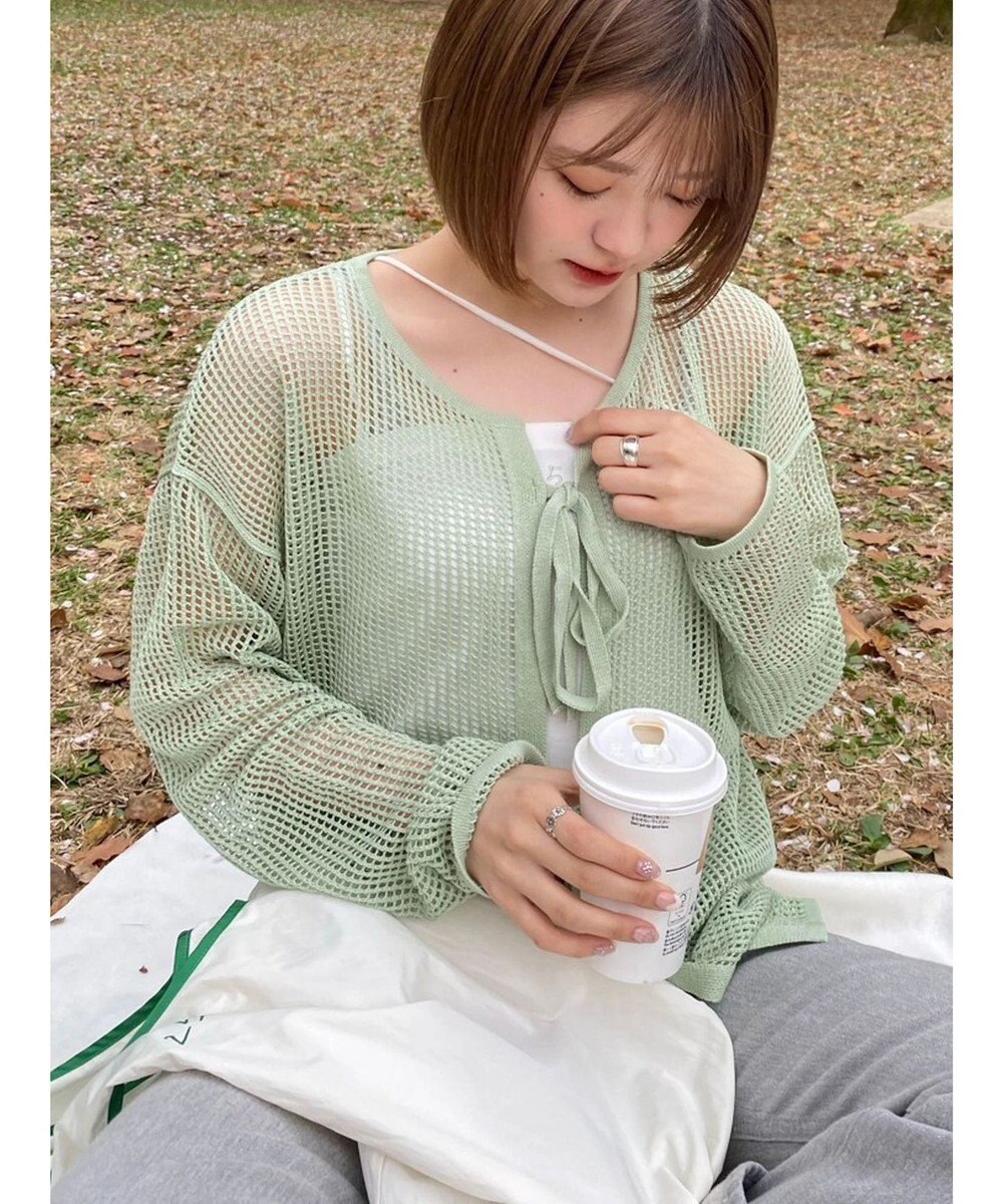 Green Parks ＳＥＴ２点　透かしカーデ＋キャミソール 