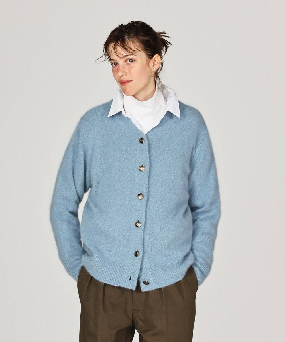 LENO BRUSHED CARDIGAN へアリーニットカーディガン 
