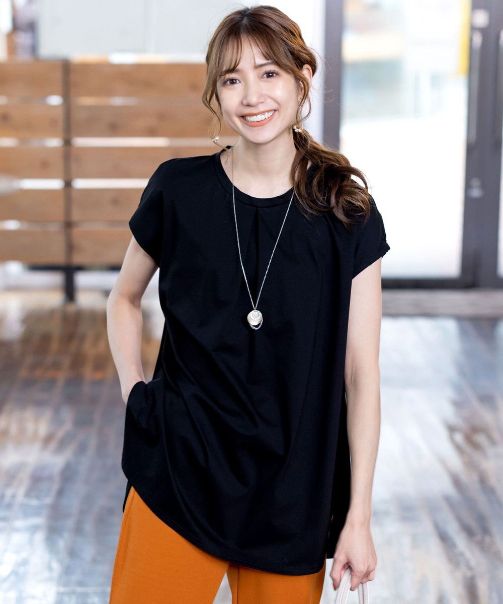 Tiaclasse L 【洗える】ボリュームフレンチカットソーチュニック 