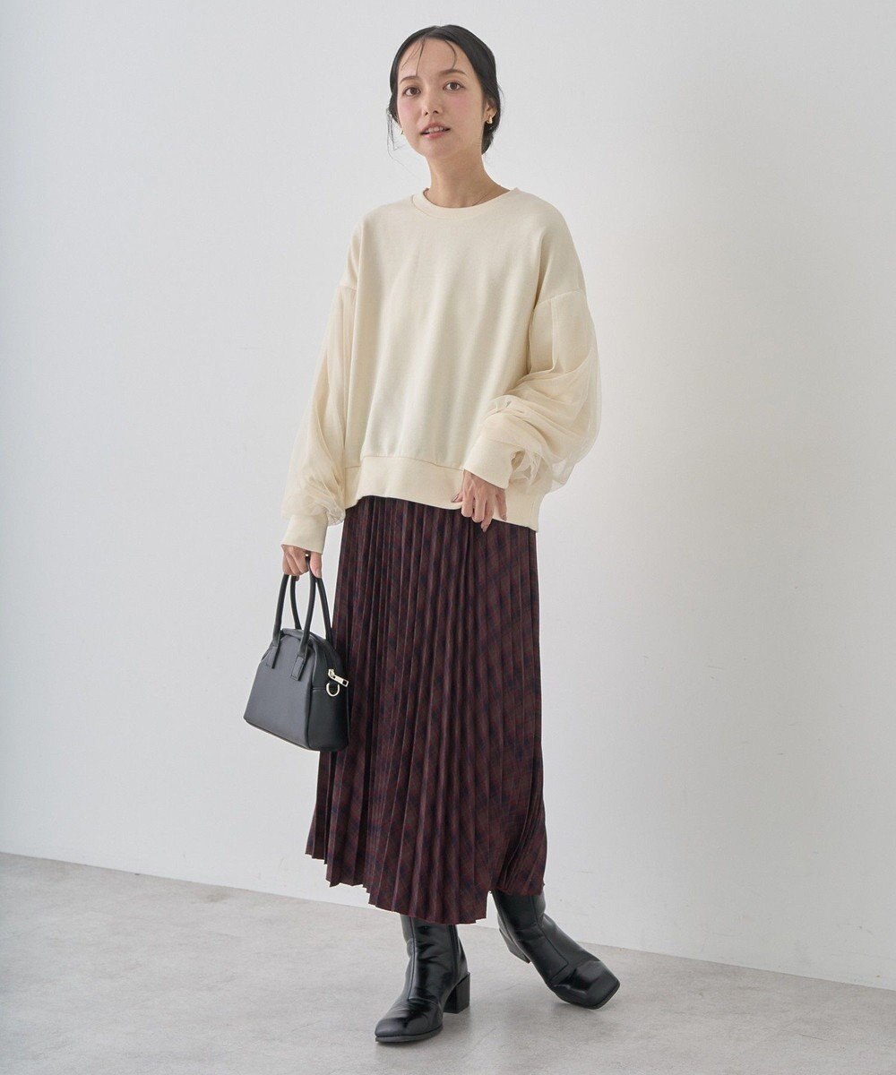 earth music&ecology チュールスリーブスウェット 