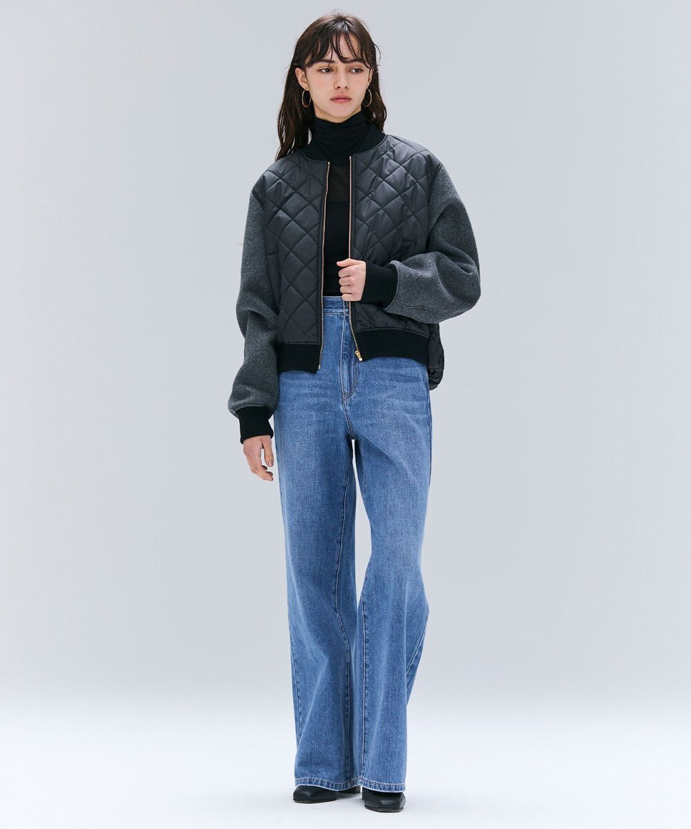 BEIGE， 【GISELe 10月号掲載】DOVER / 異素材ウールキルティングブルゾン 