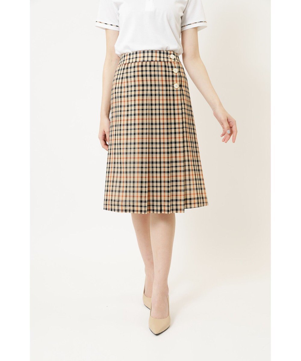 DAKS ウールボイル チェックキルト スカート 