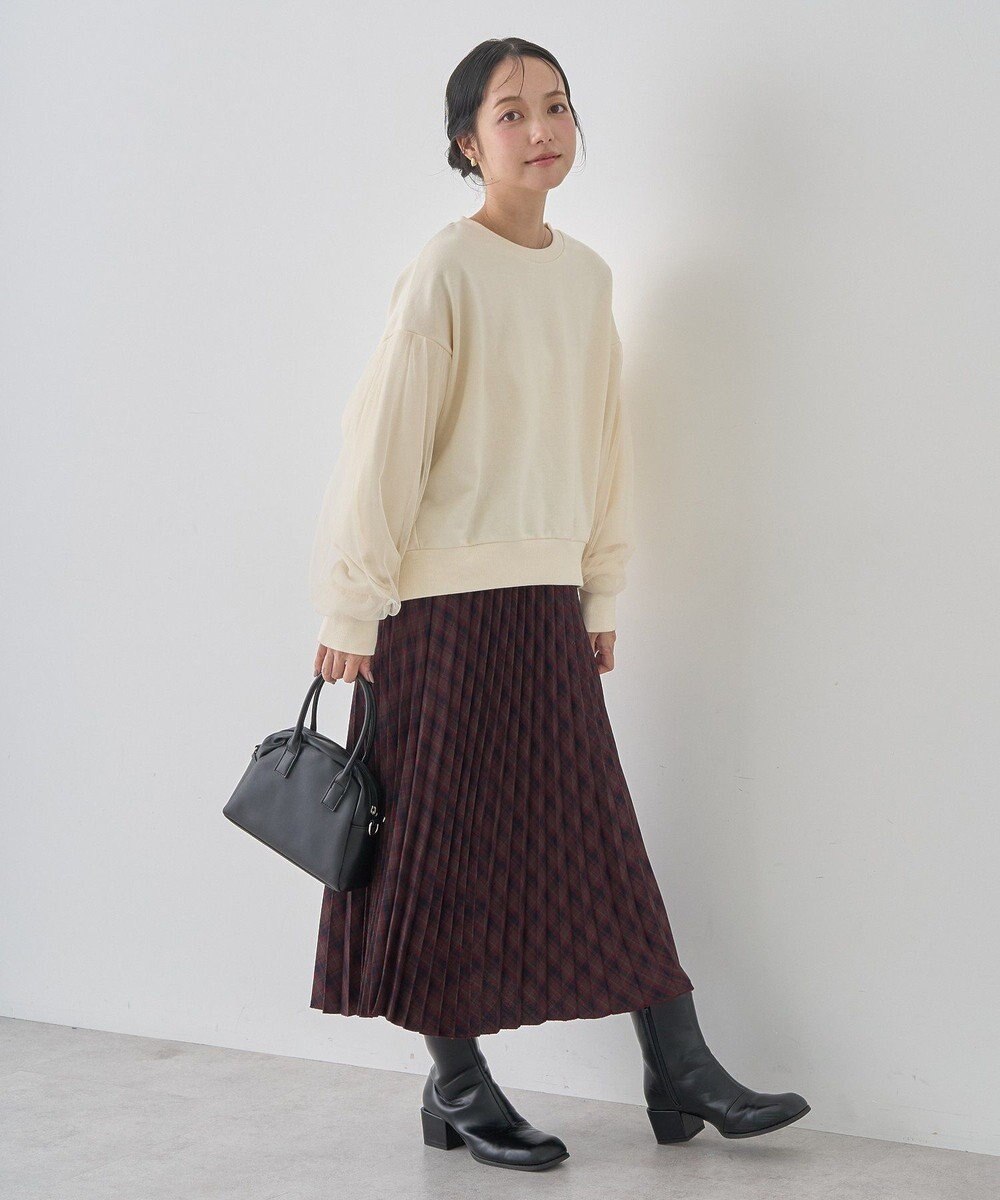 earth music&ecology チュールスリーブスウェット 