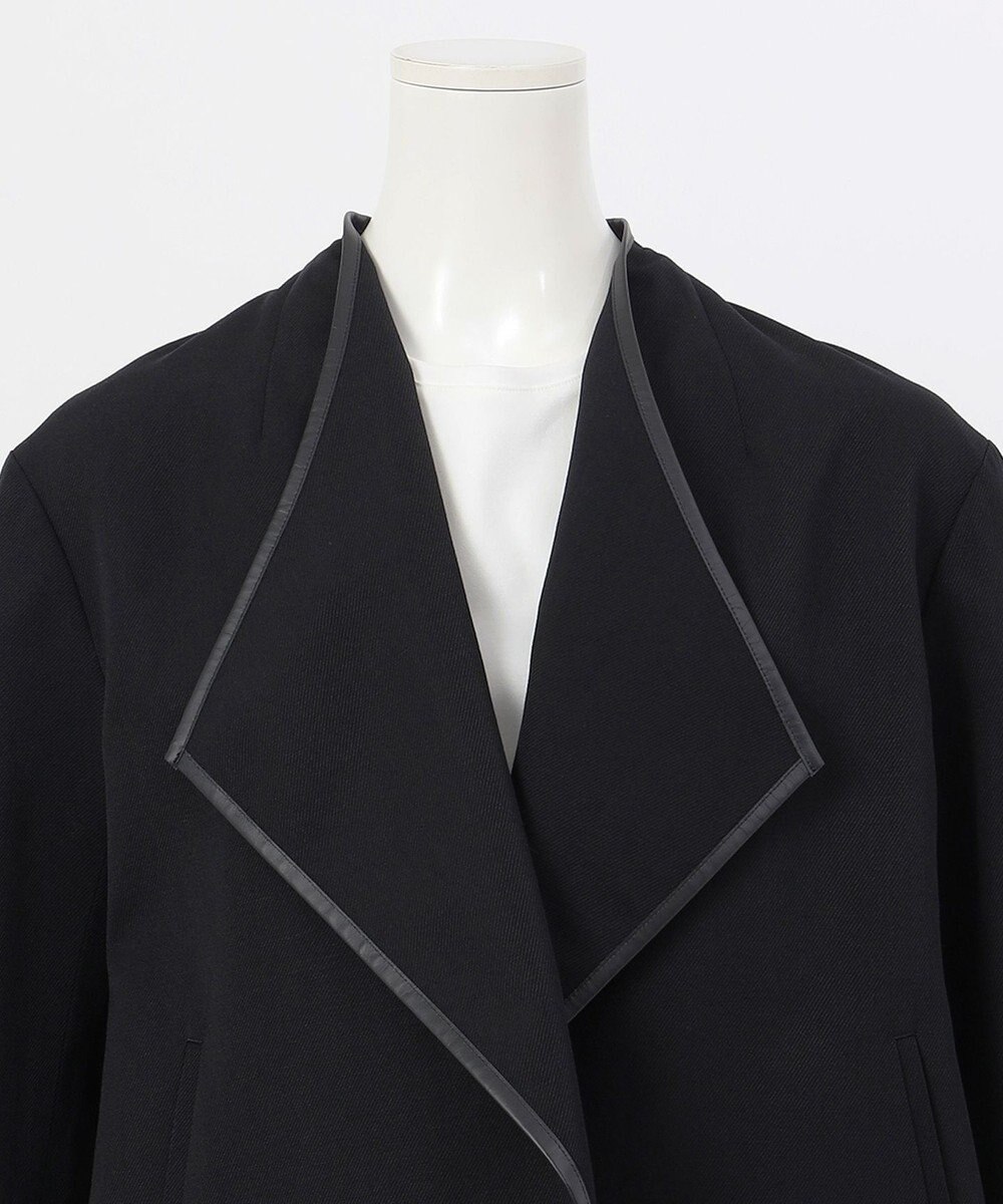 23区 【エステータ】ウールリネン レザートリミング ジャケット 