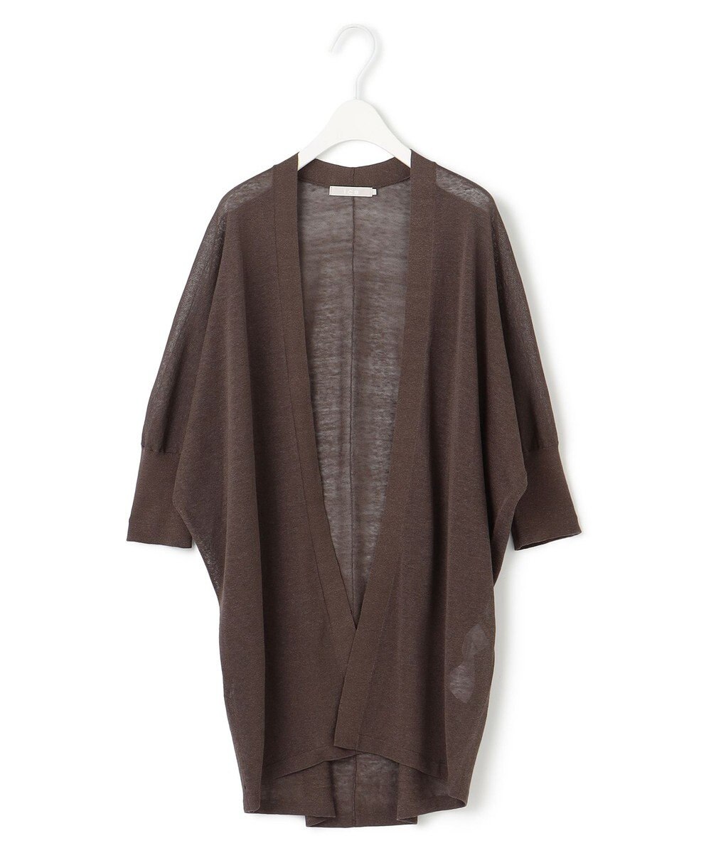 ICB 【洗える】 リネンポリエステルハイゲージ カーディガン 