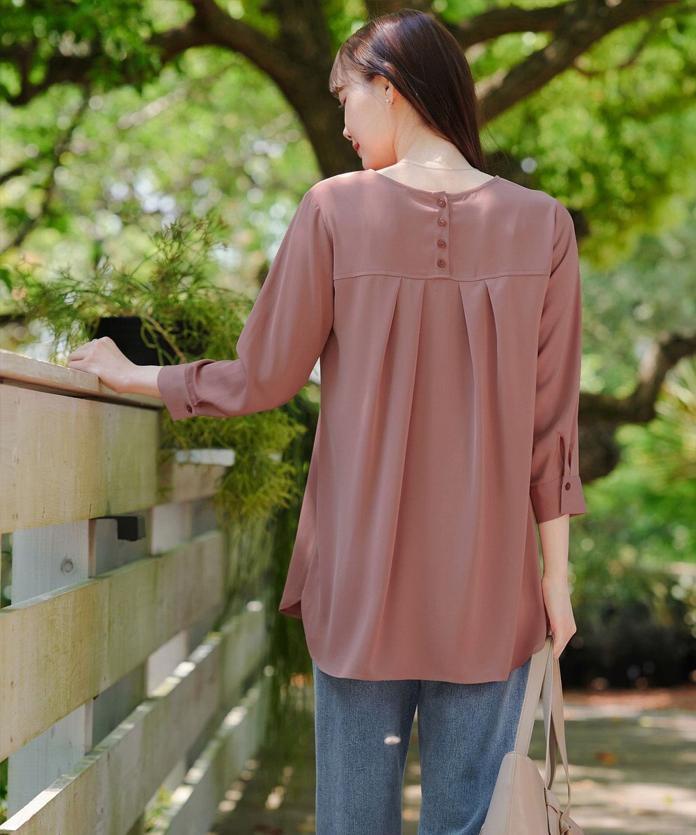 Tiaclasse L 【洗える】ラウンドスリットチュニック 