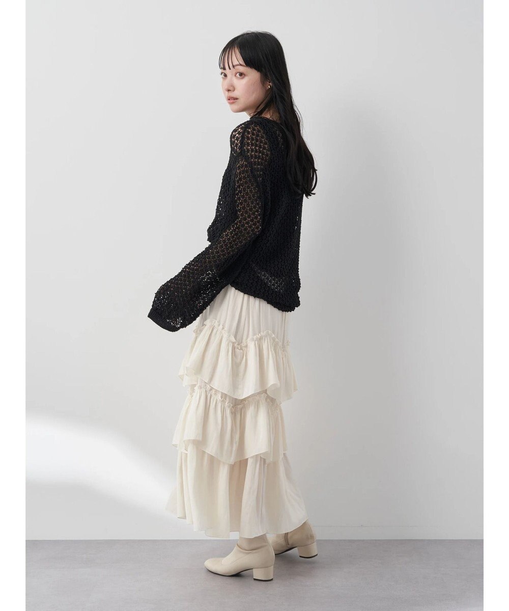 earth music&ecology メッシュ編みニットプルオーバー 