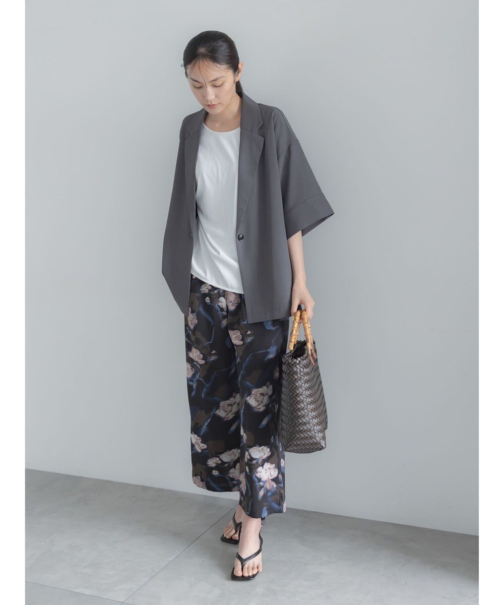Te chichi 麻調ハーフスリーブジャケット 