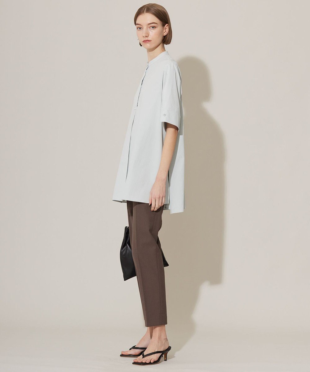 ICB 【洗える】ヴィンテージスパンブロード バンドカラーシャツ 