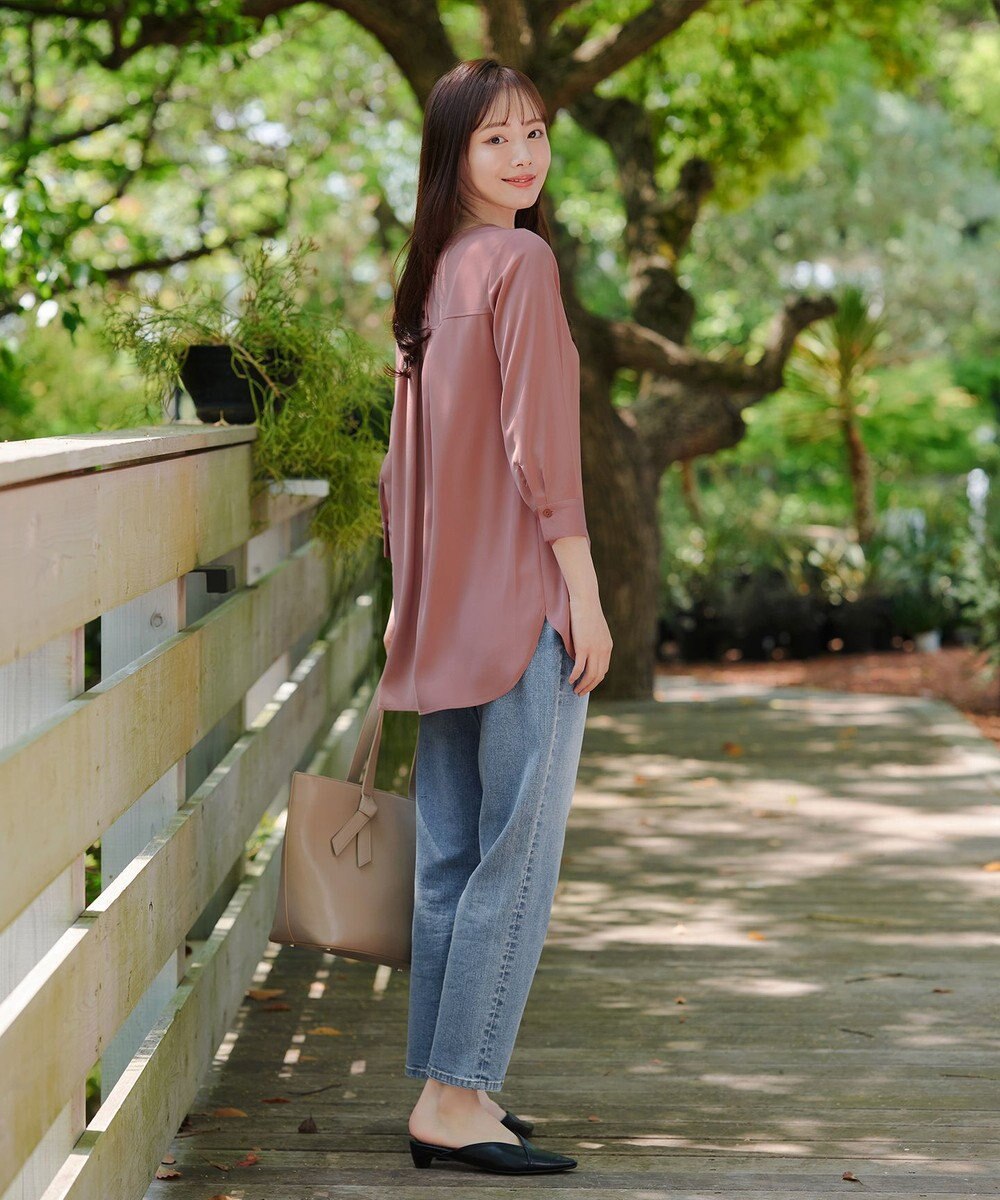 Tiaclasse L 【洗える】ラウンドスリットチュニック 