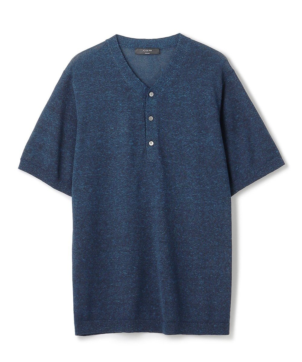 JOSEPH HOMME リネンナイロンプレーン　半袖ヘンリーネックニット 