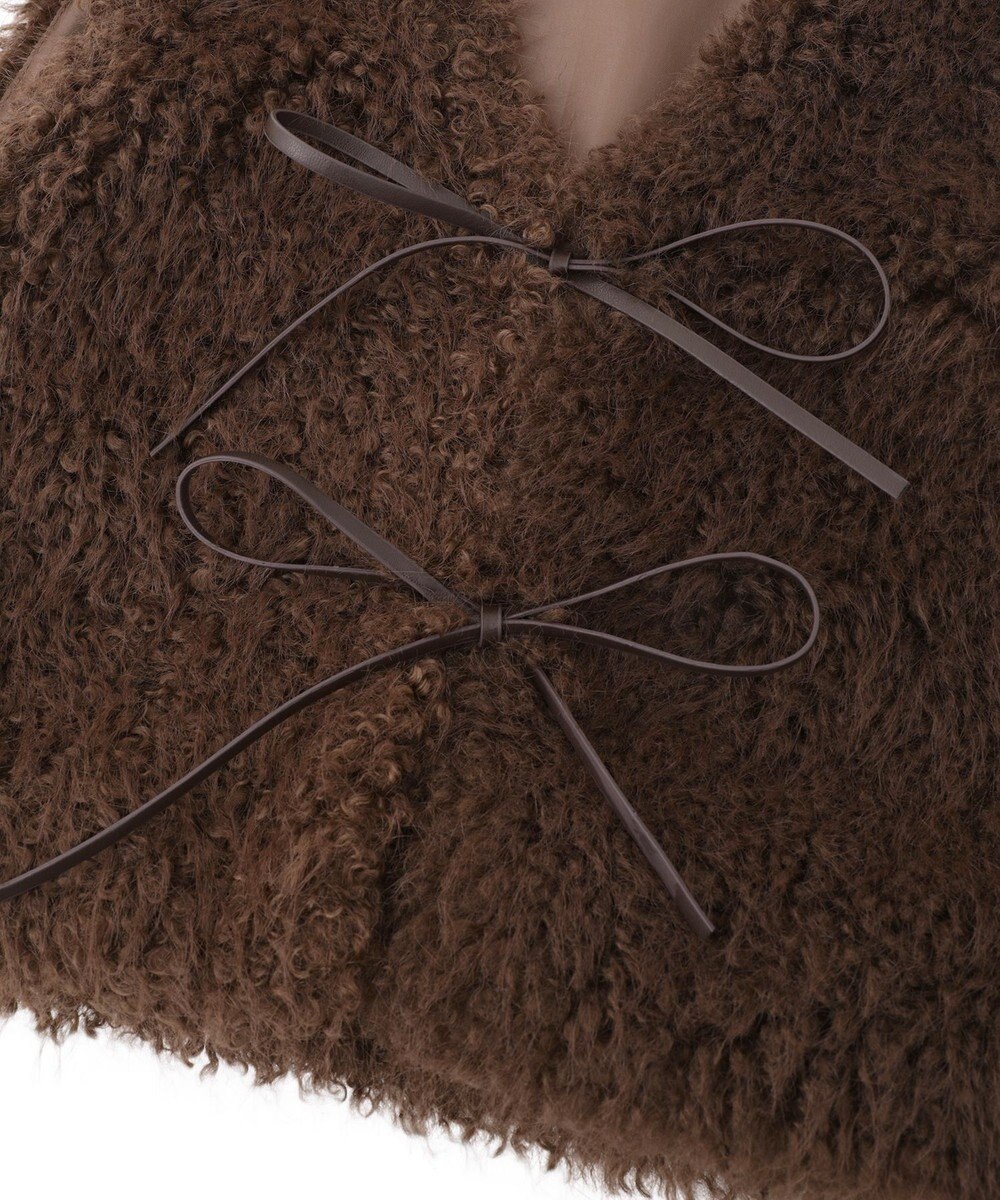 earth music&ecology フェイクファーショートジレ 