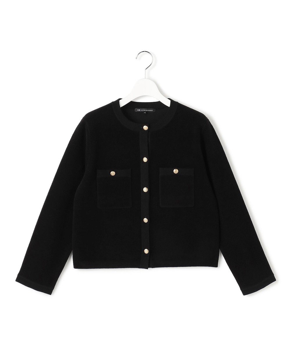 23区 【洗える】ベロアニット カーディガン 