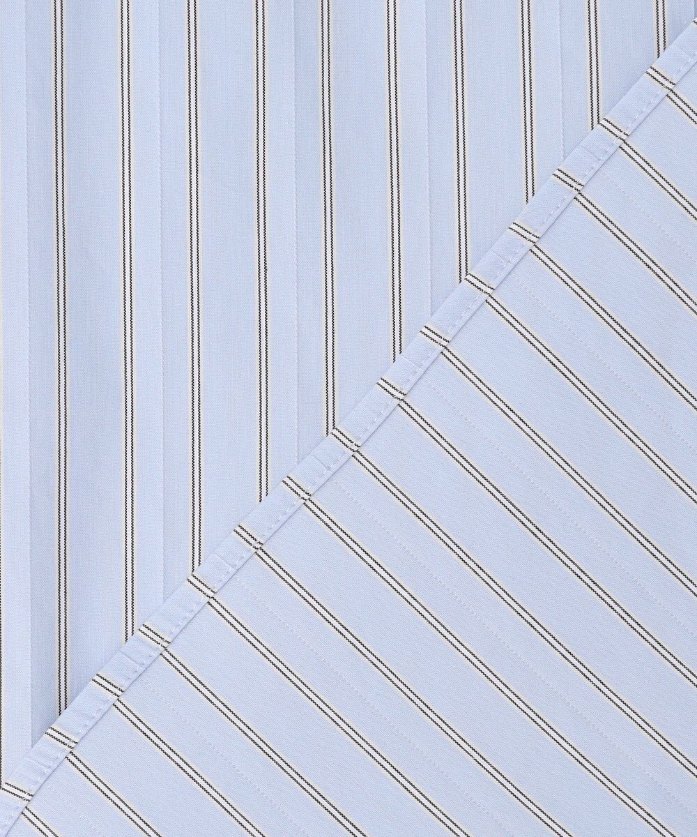 J.PRESS LADIES BEZコットンナイロン ストライプ シャツカラー ブラウス 