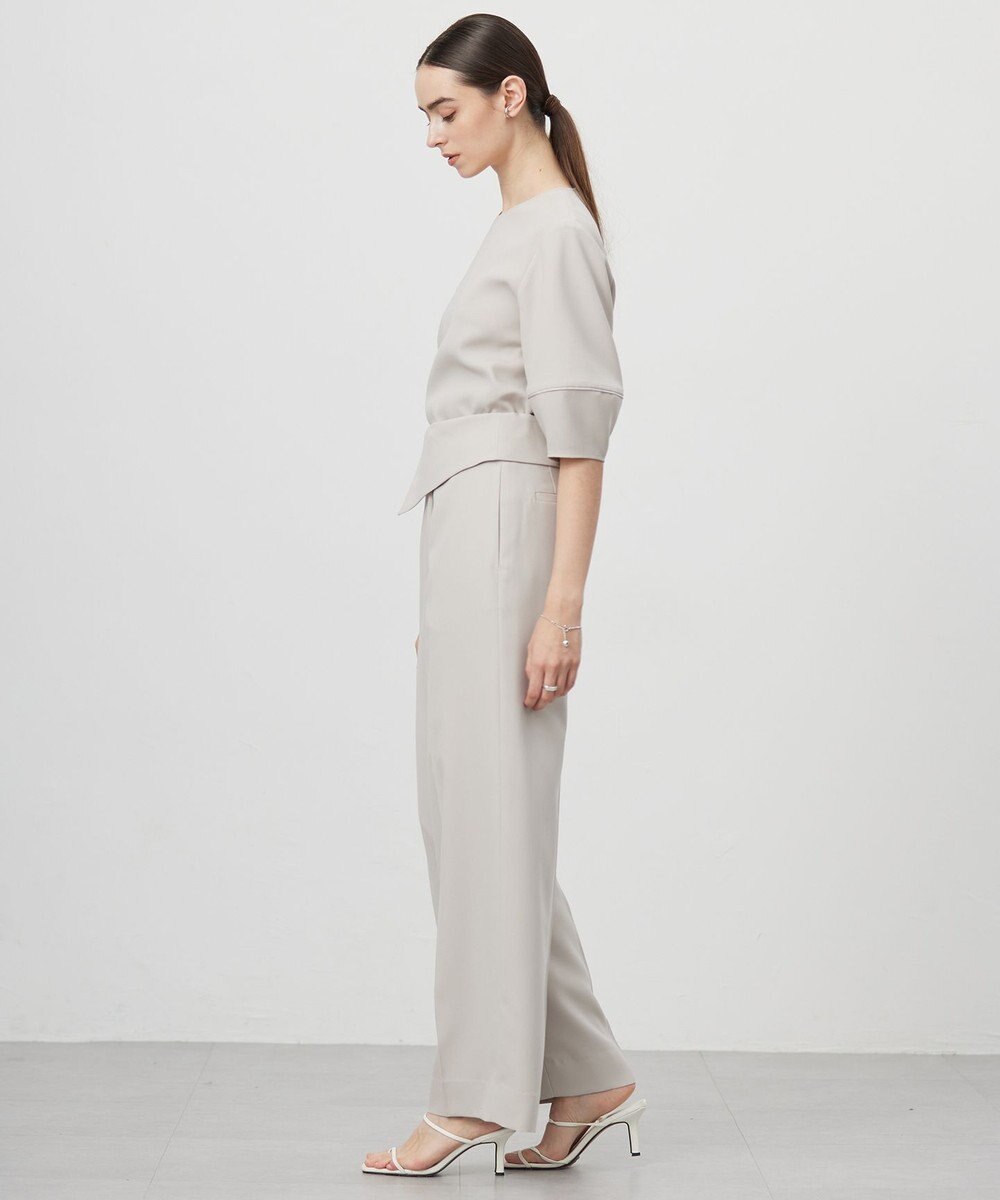 ICB L 【UVケア・接触冷感・速乾・防シワ・洗える】 FluidBackSatin デザインワイドパンツ 