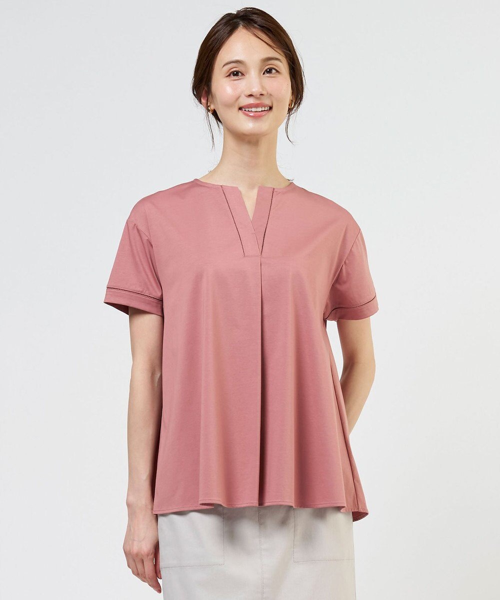 J.PRESS LADIES L プレーティングジャージー チュニック丈 カットソー 