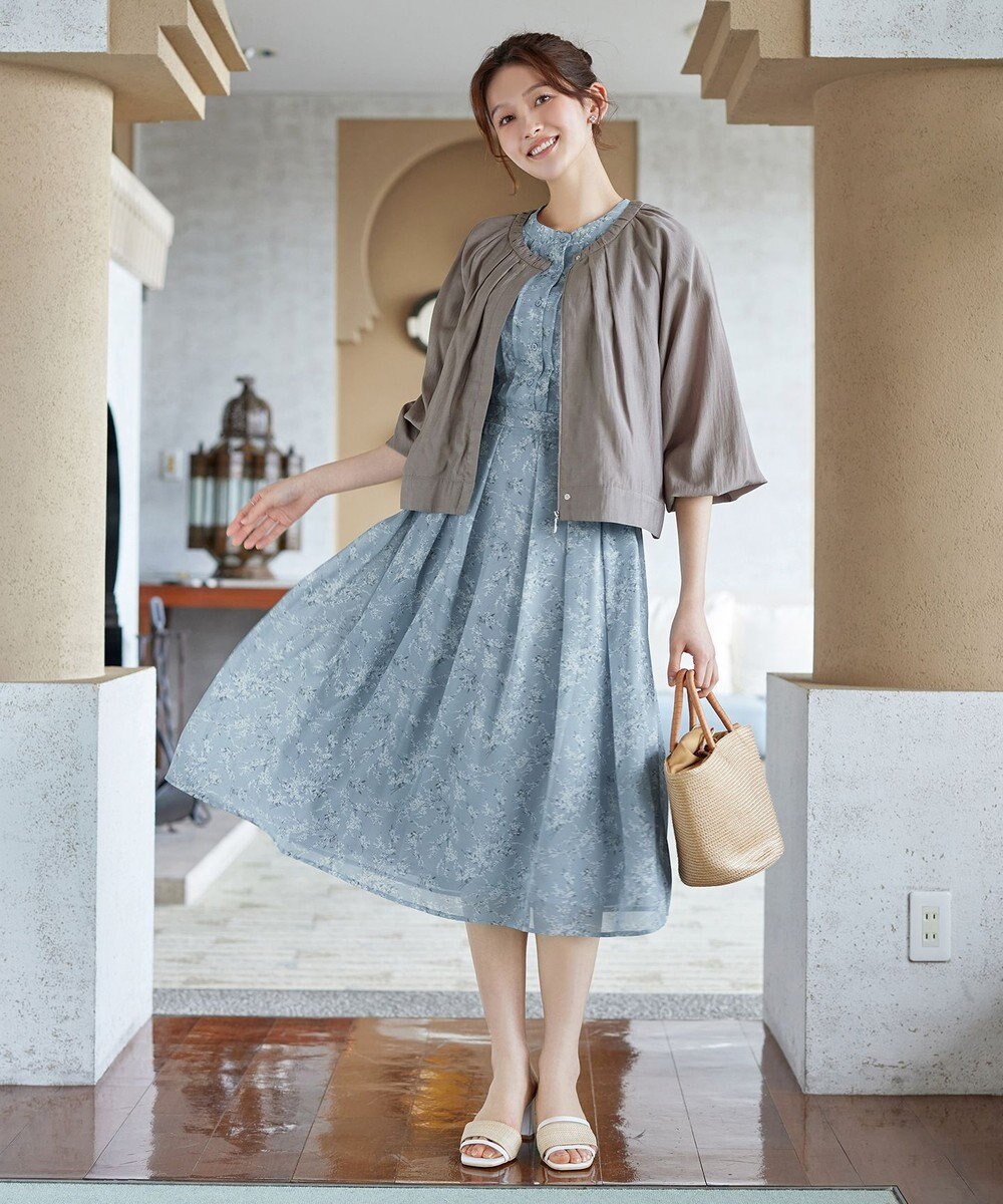 Tiaclasse L 【新色追加】フレアスリーブワンピース 