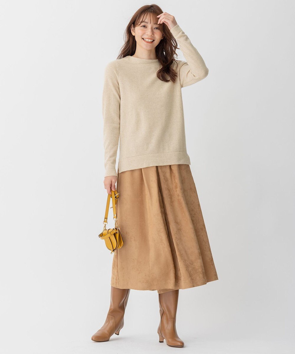 自由区 【洗える】ピュアカシミヤミルド ボートネック プルオーバー 