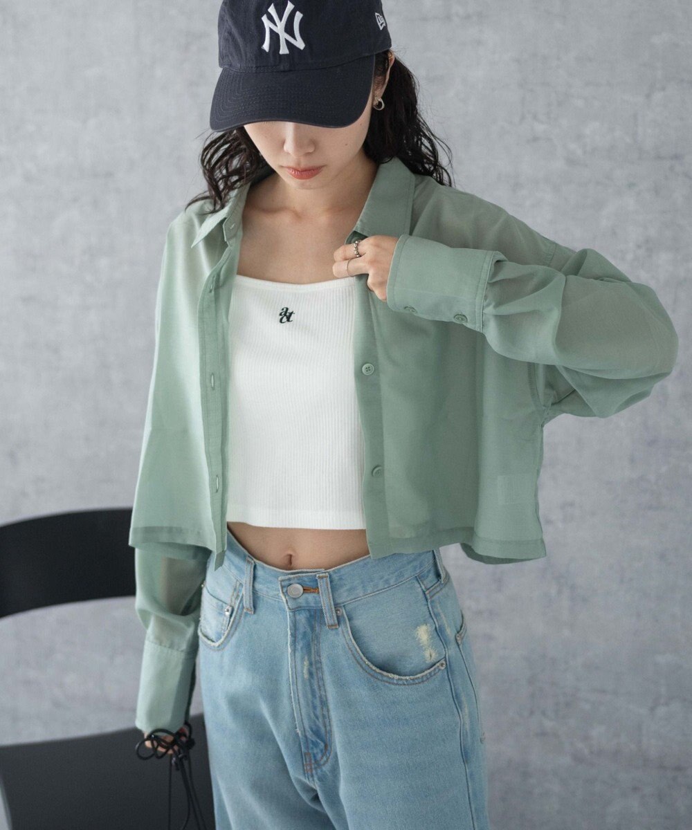 WEGO 【シワになりにくい】シアーショートシャツ 