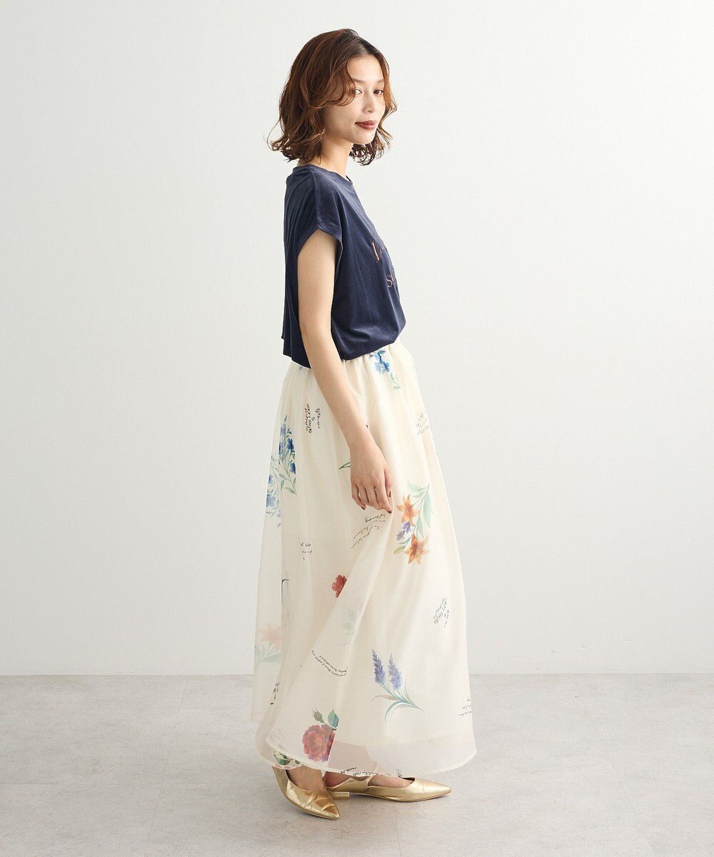 Green Parks ベロアロゴフレンチスリーブチュニック 