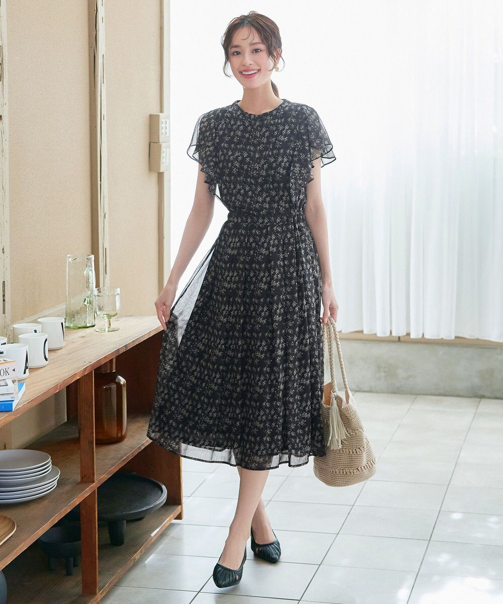 Tiaclasse L 【新色追加】フレアスリーブワンピース 