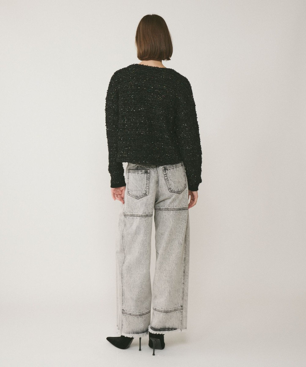 GRACE CONTINENTAL ツイードニットzipカーディガン 