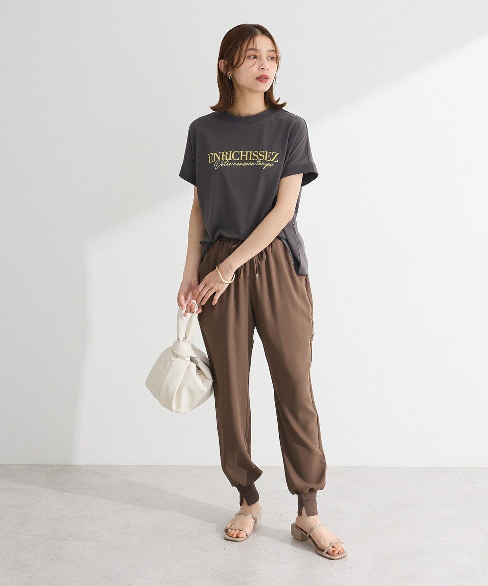 Green Parks フレンチスリーブ刺繍シンプルロゴプルオーバー 