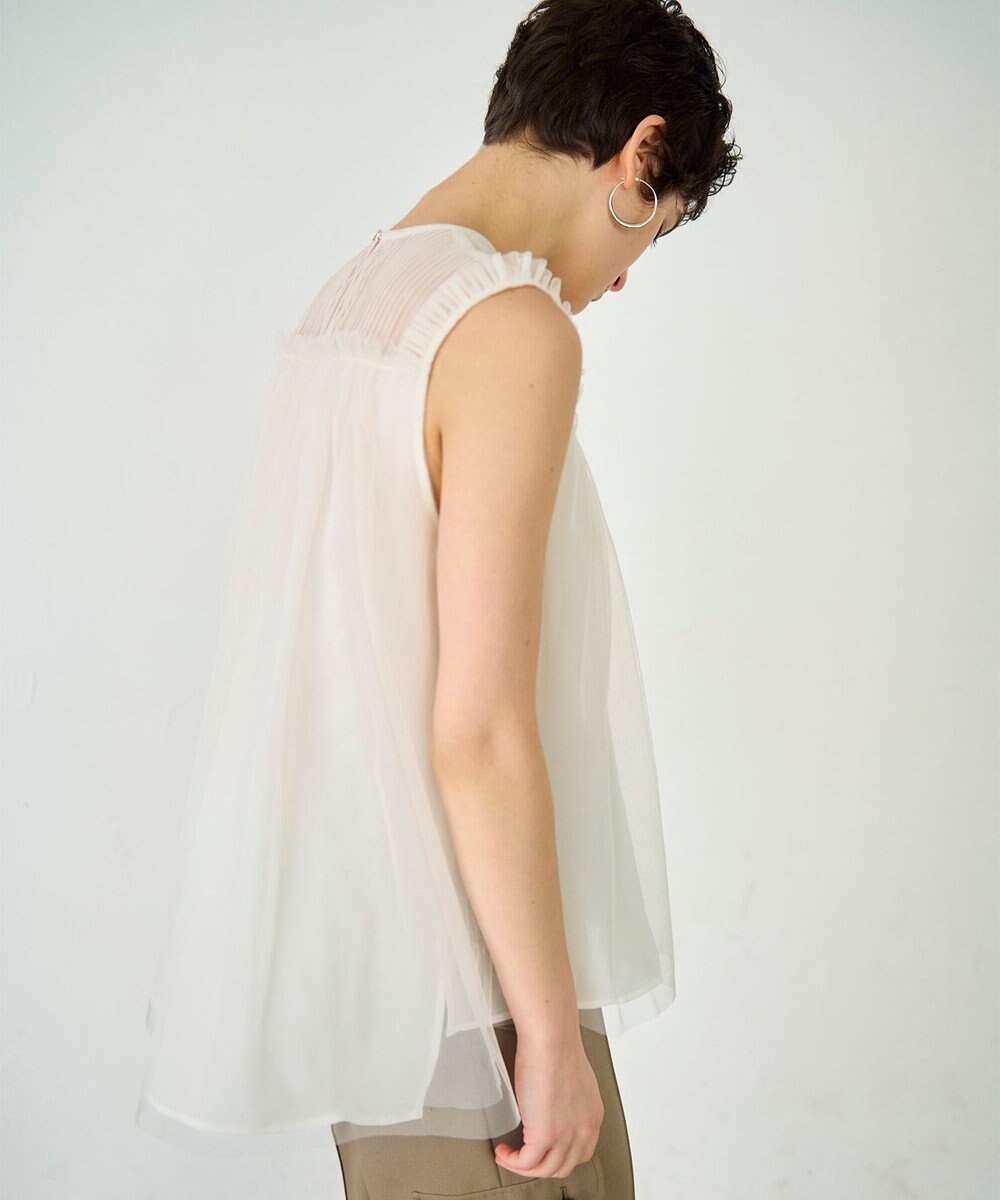 GRACE CONTINENTAL チュールノースリーブ トップ 