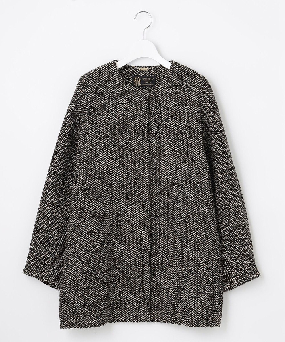 自由区 MANTECOツイード コクーンシルエットコート 