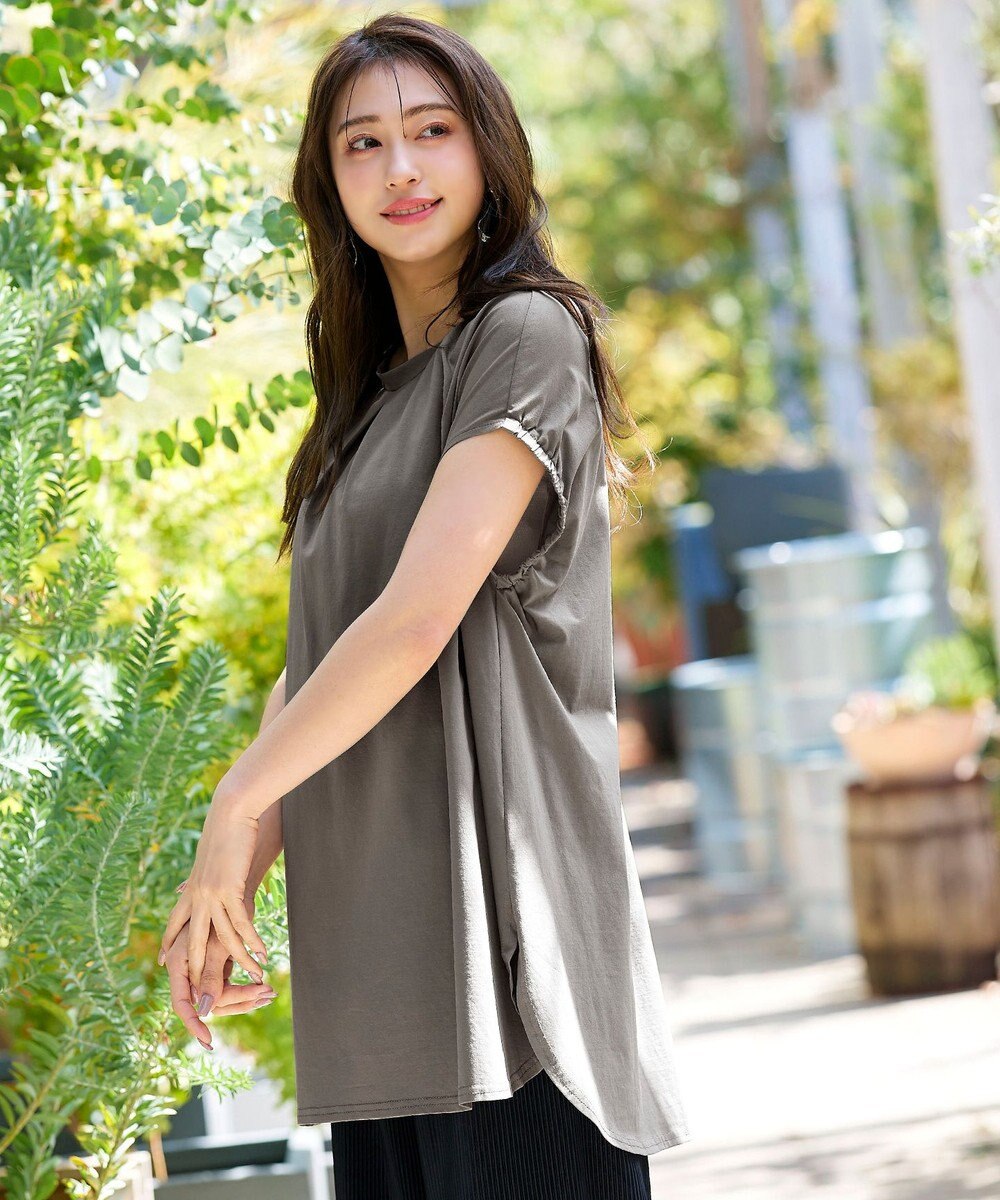 Tiaclasse L 【洗える】ボリュームフレンチカットソーチュニック 