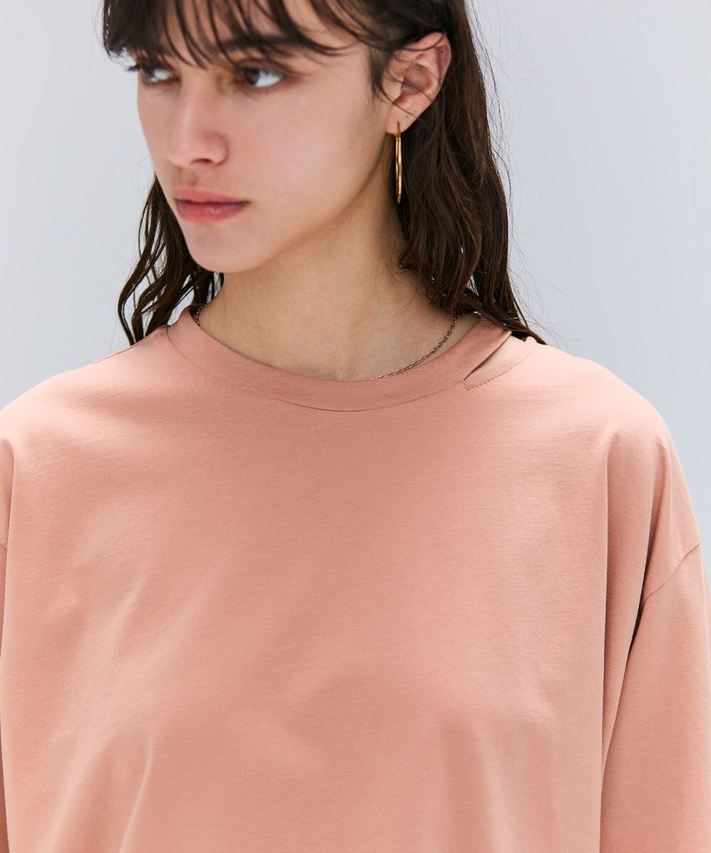 BEIGE， 【洗える・GLOW ８月号掲載】S.BABILA / スリットネックオーバーサイズTシャツ 