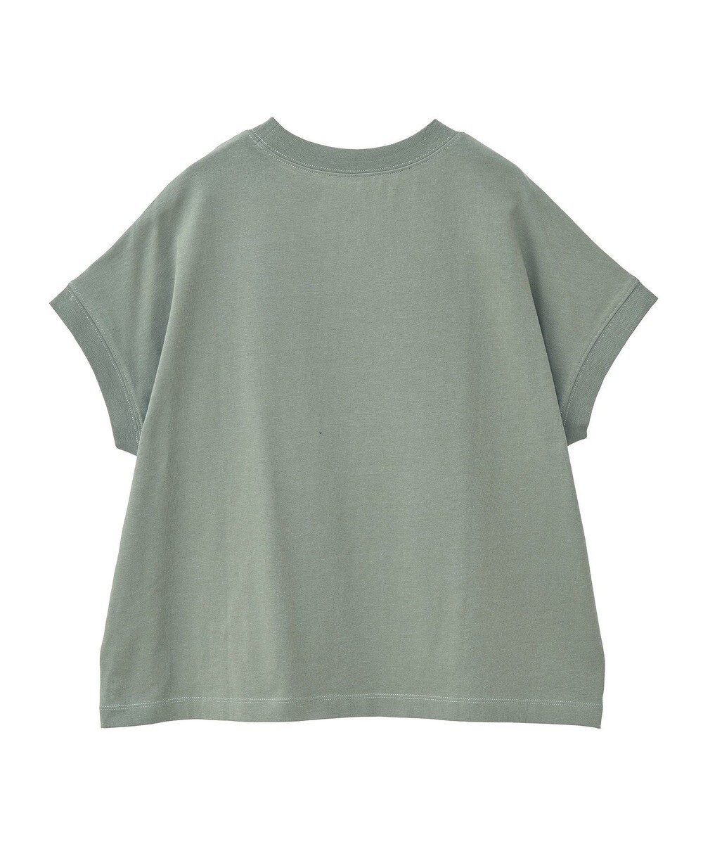 Green Parks フレンチスリーブ刺繍シンプルロゴプルオーバー 