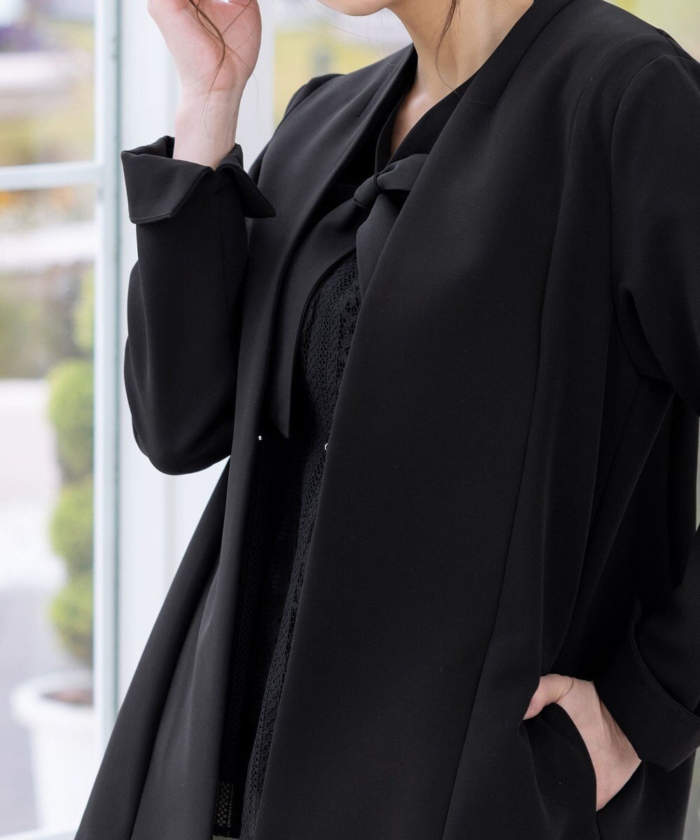 Tiaclasse 【洗える】幅広く活躍が期待できるボウタイレースブラウス 