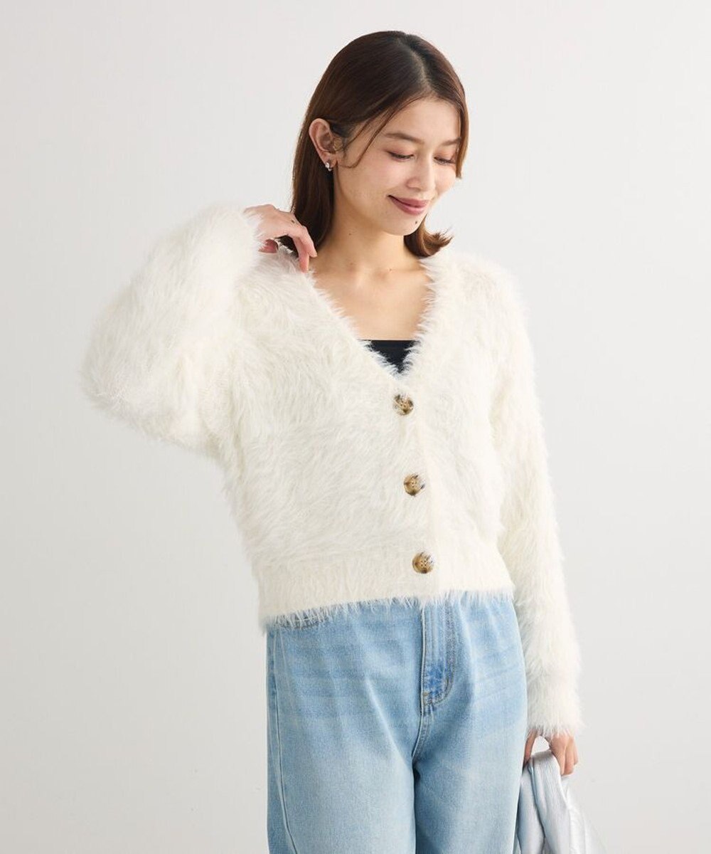 Green Parks ・Ｐｅｔｉｔ　Ｆｌｅｕｒ　シャギーニットカーディガン 