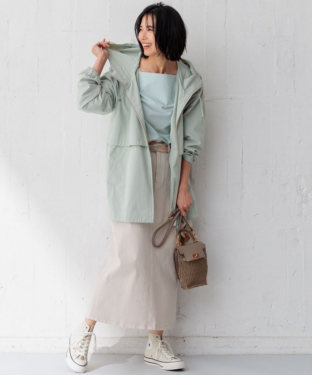 23区 【洗える/撥水加工】ナイロン2WAYストレッチ フーデットアウター 