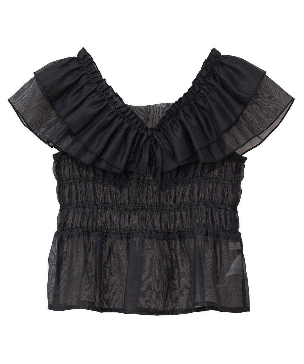 earth music&ecology ダブルフリルノースリブラウス 