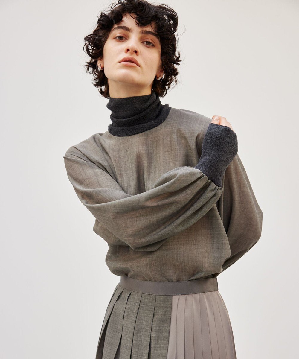 BEIGE， 【洗える】MOYE / ハイネックブラウス 