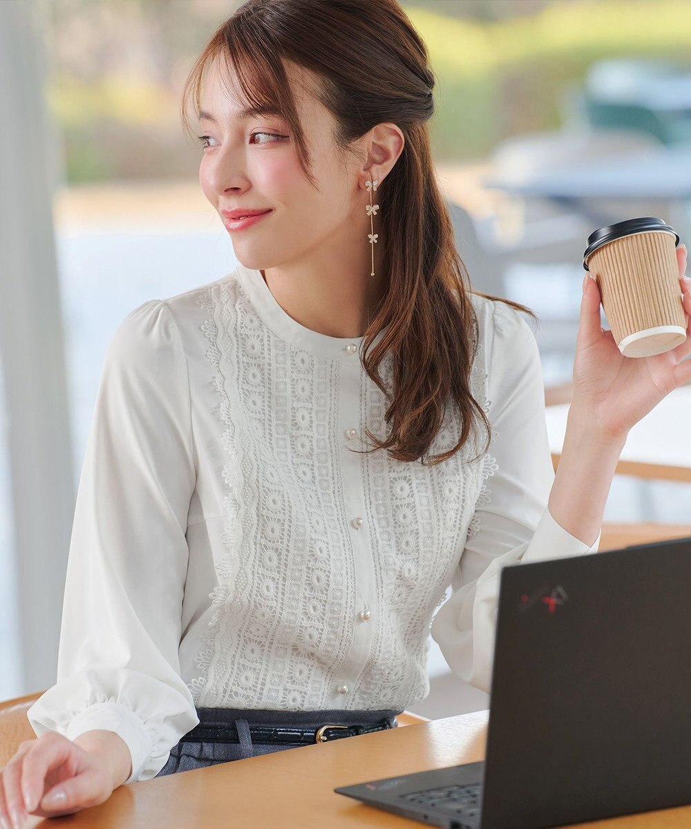 Tiaclasse L 【新色追加】レースブラウス 