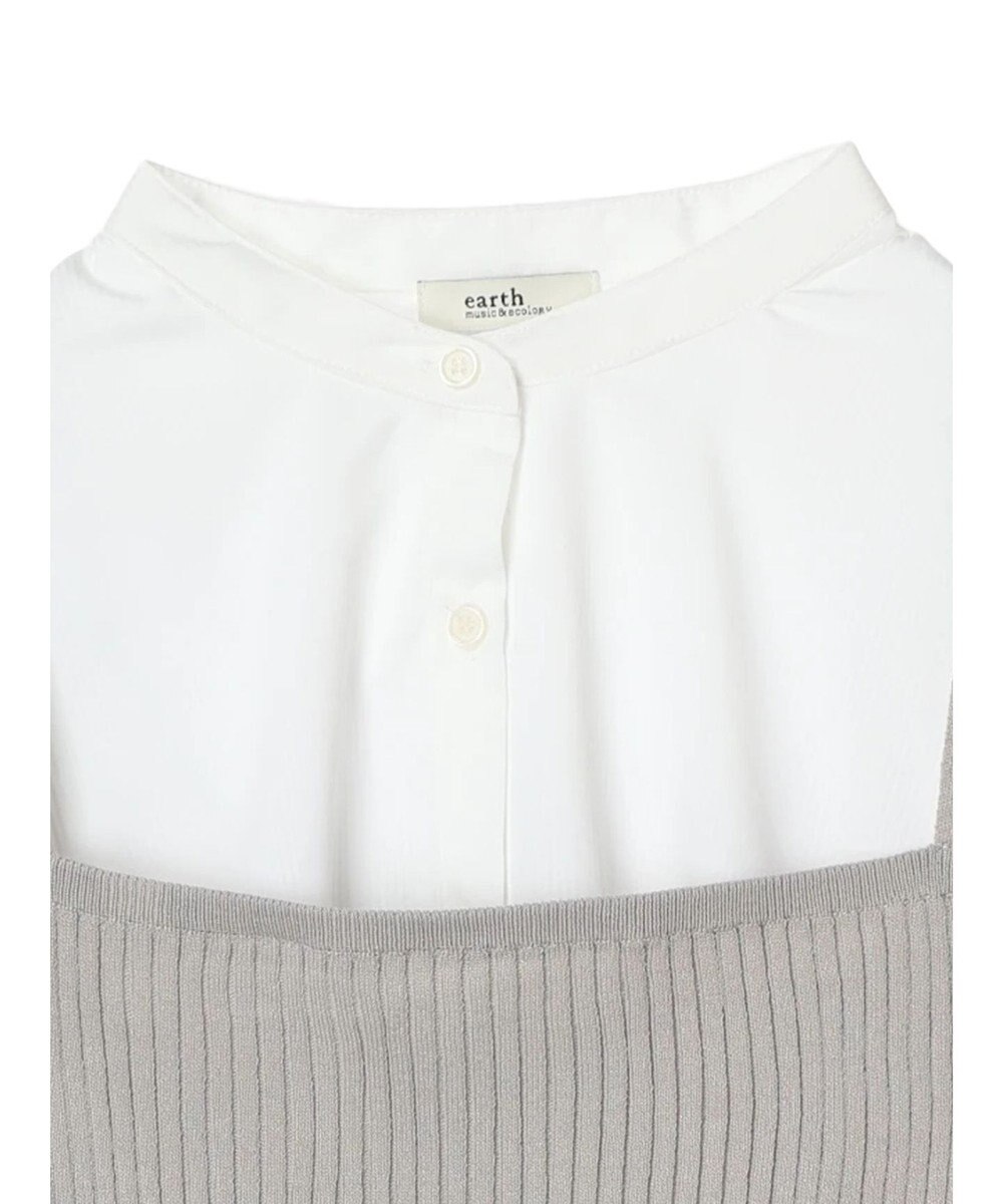 earth music&ecology ＳＥＴ２点ニットビスチェ＋ノーカラーシャツ 